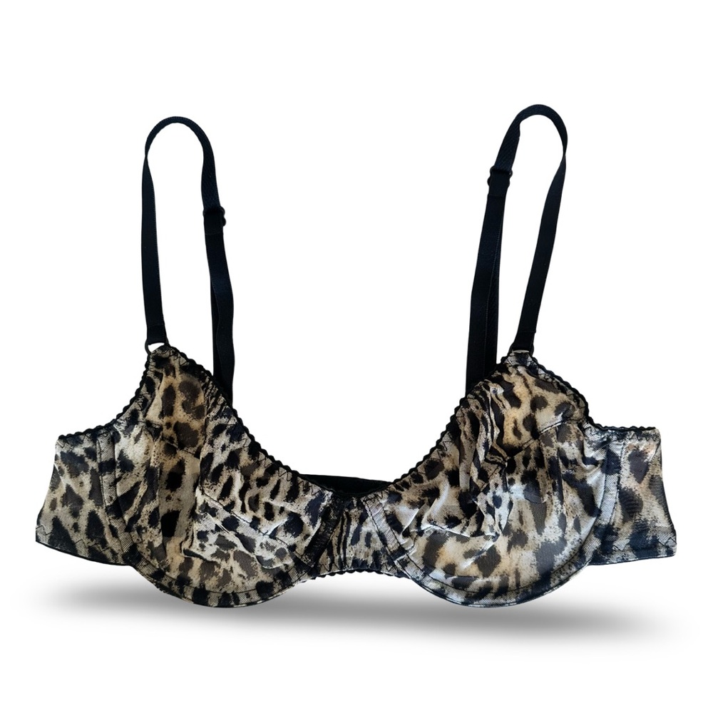ROBERTO CAVALLI Leopard Print Mesh Women's Bra